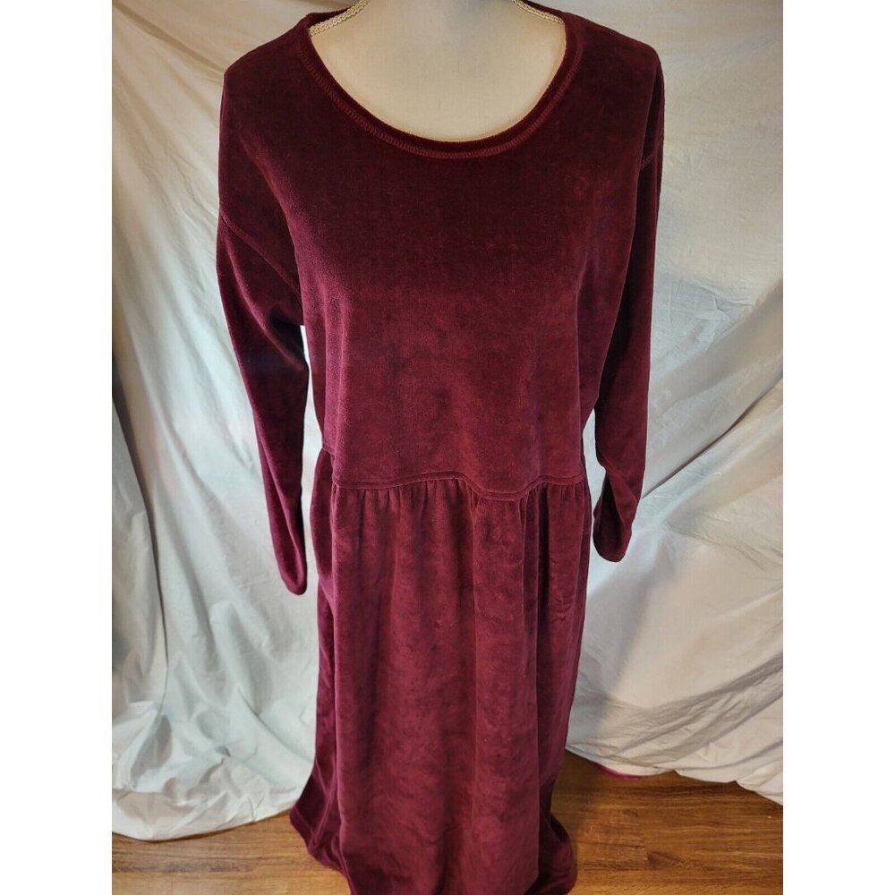 Vtge Alyssa Brooke II Size 1X Burgandy Red Modest Velvet Dress